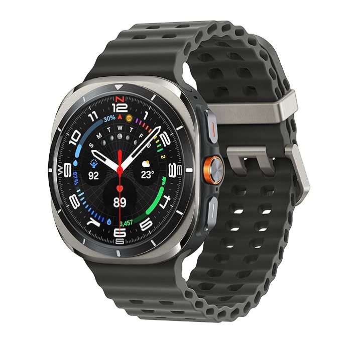 Galaxy Watch Ultra with Sapphire Glass & Titanium, silver and black band